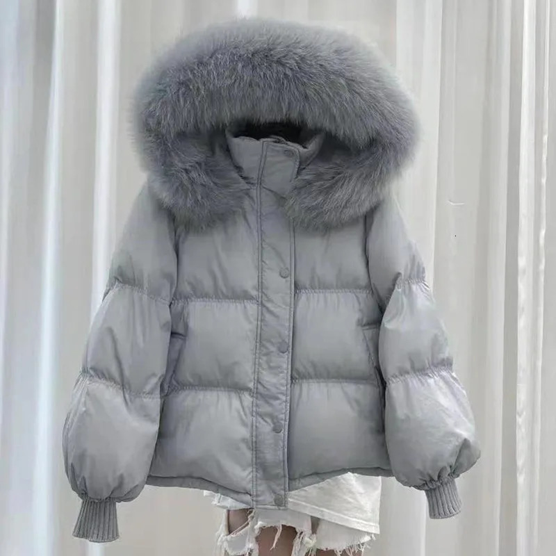 Winter Korean Version of Loose Down Cotton-padded Jacket Short Thick Coat with Large Fur Collar 250724