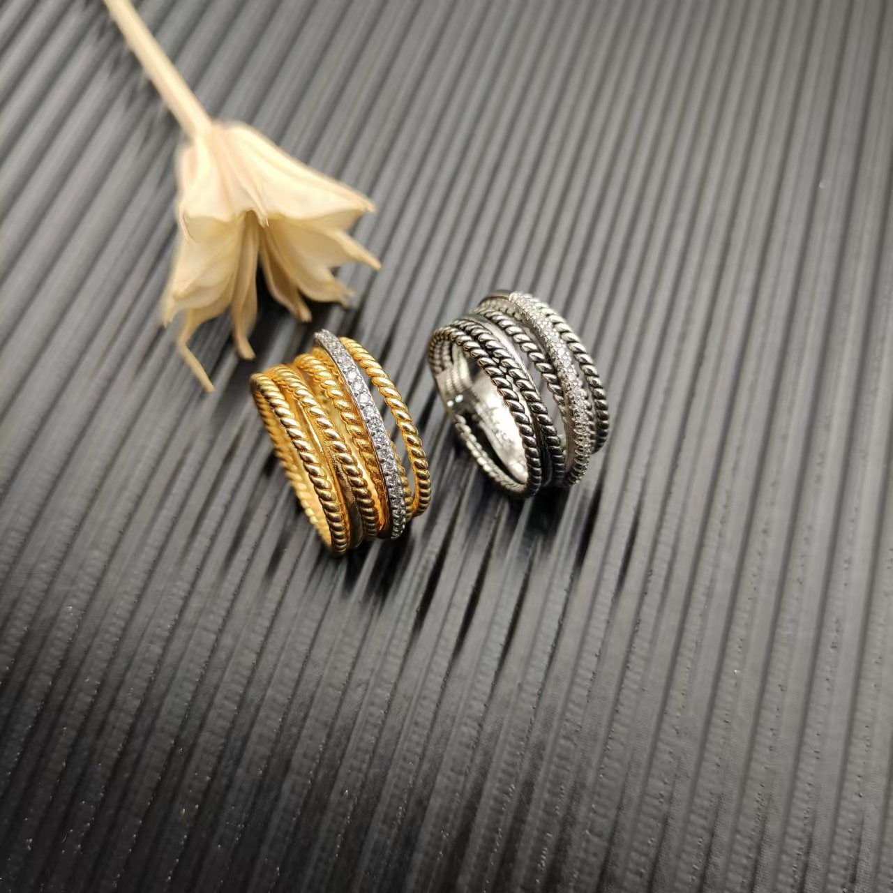 S925 sterling silver new style double x diamond ring neutral personality hip-hop fashion trend retro luxury jewelry party gift