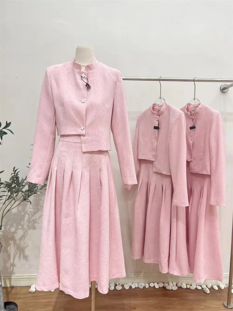 Elegant Slimming Sets for Women Female Office Lady Autumn High-waist Mid-length Skirt and Suit Two-piece Set High Quality Sweet 250724