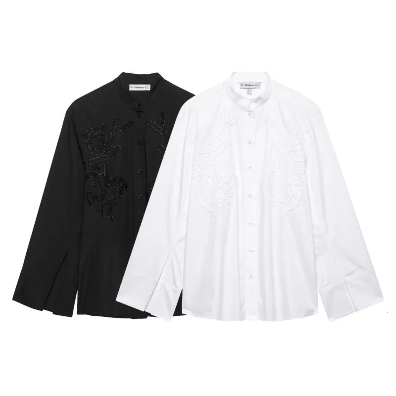 HipSeam Embroidery Shirt Women Spring Casual Simple Womens Shirts Female Elegant Long Sleeve Chic Shirts Blouses250723