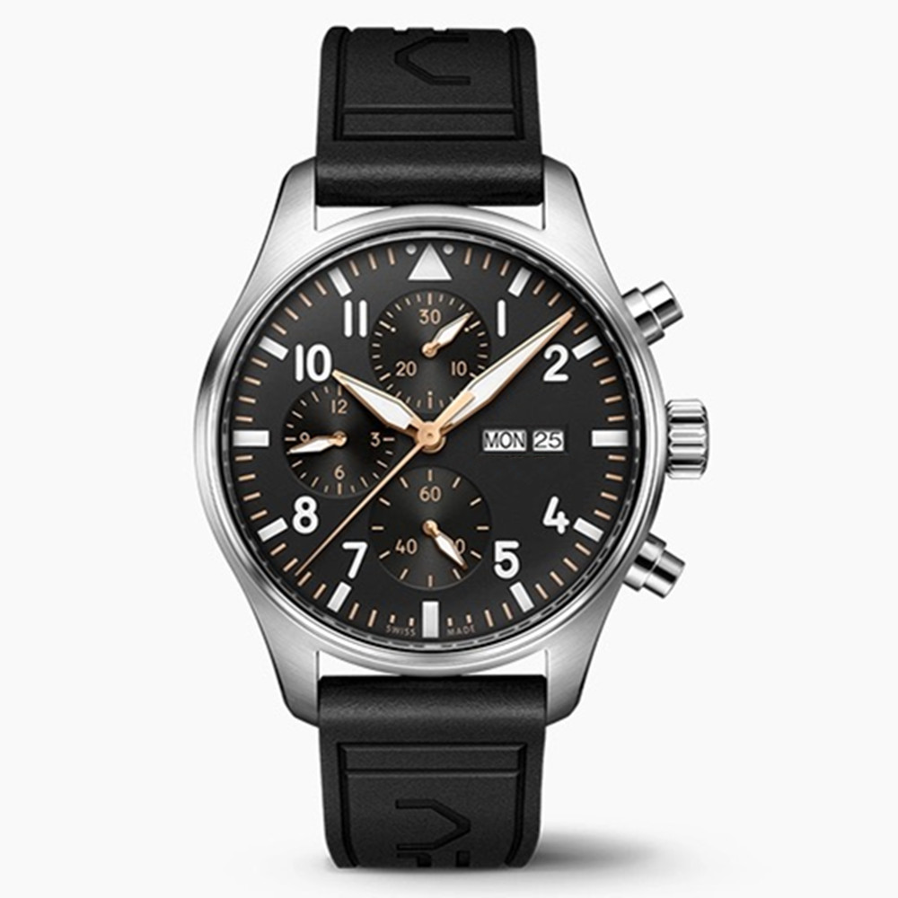 JASON007 High Quality IWX Watch Chronograph 41-43MM Mens Watch Sapphire Glass Rubber and Leather Strap Waterproof Automatic Movement Watches Men