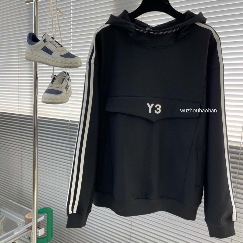 Men Hoodies Autumn Y3 Velvet Hooded Sweater Loose Leisure Sports Pullover Coat Y1289