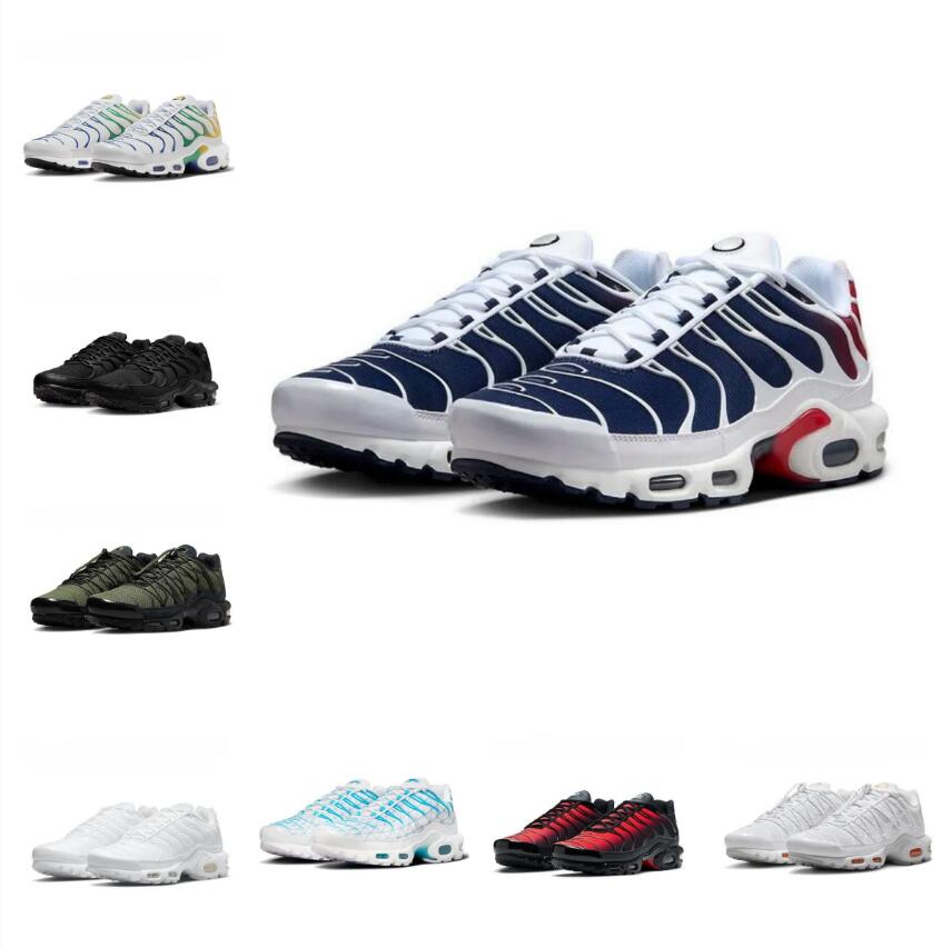 Tree shipping Tn Plus designer shoes mans trainers Triple Black white Unity Running Shoes tn Metallic Silver Black Reflective Mens shoes sneakers tn