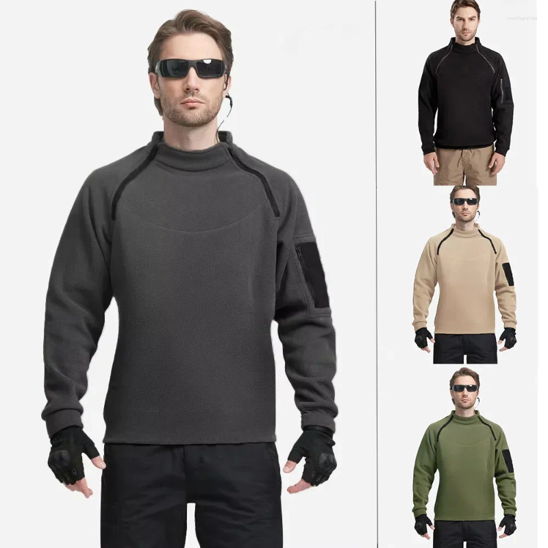 Men's Hoodies Tactical Sweatshirt Outdoor Jacket 280g Polar Fleece Slim Casual Streetwear Fall Winter Warm Long Sleeve Sweatshirts