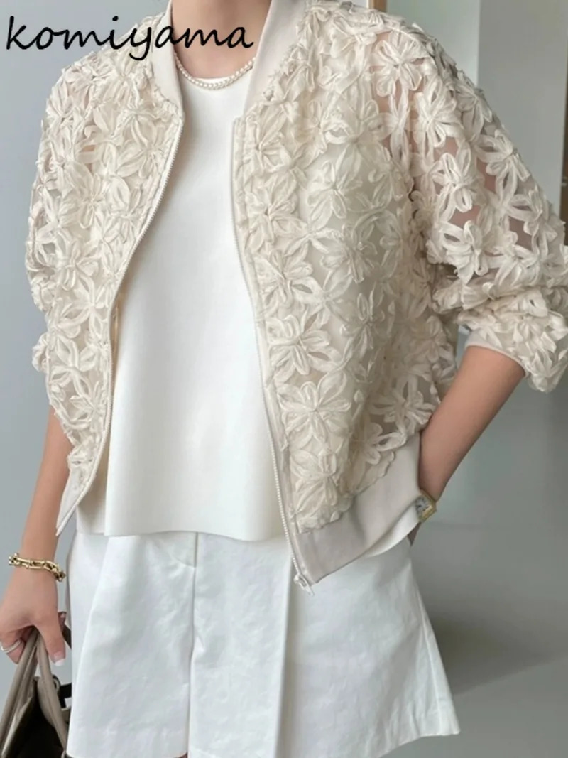 3d Embroidery Outerwears Korean Loose Ropa Mujer Long Sleeve Jacket Trendy Chaquetas Spring Summer Sun Protection Women Jackets 250724