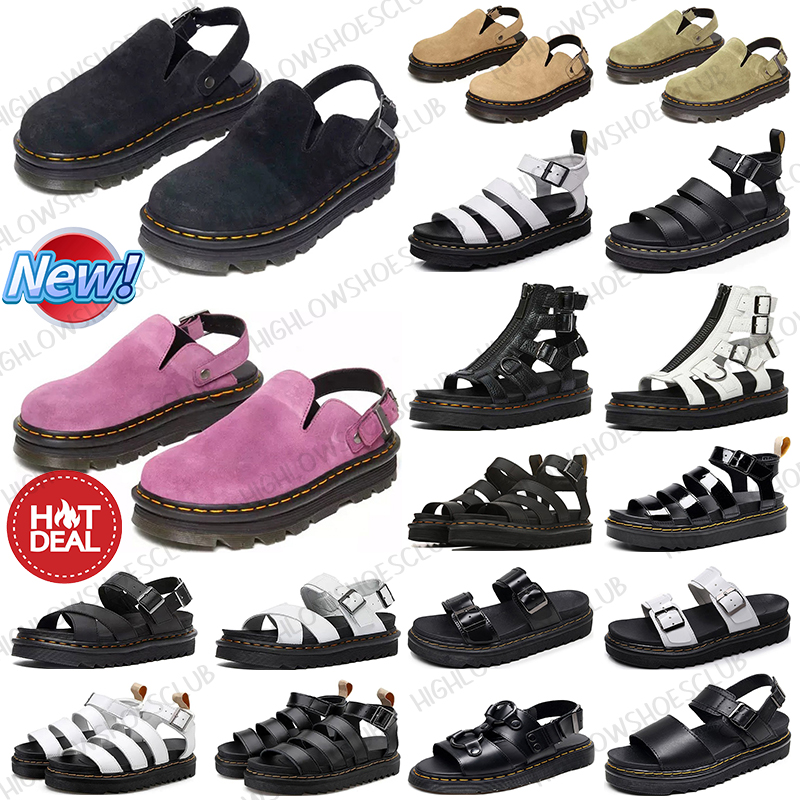 Free Shipping designer martin sandals marten sandal marteens men women stylish beach Black mens womens slides classic martens boots slippers outdoor