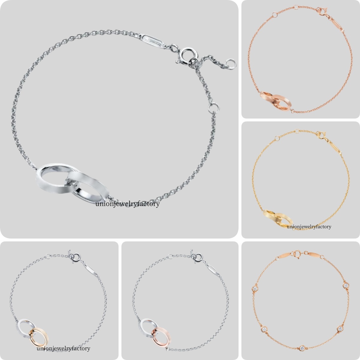 Bracelet designer bracelet for women men high quality luxury jewelry 925 silver T Interlocking double rings charm bracelets fashion elegant festival