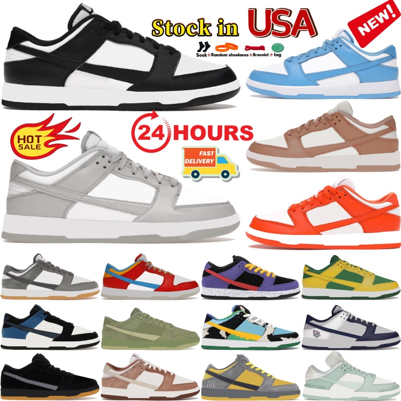 US stocking running shoes white black panda Grey Fog Cacao Wow Rose Whisper Baroque Brown sports sneakers mens womens designer trainers