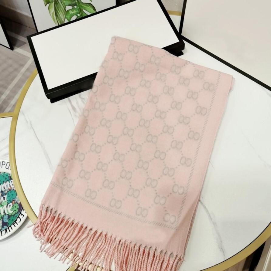 2025 fashionable women's soft touch warm autumn winter long shawl brown and white full letter printed cashmere designer scarf Hot