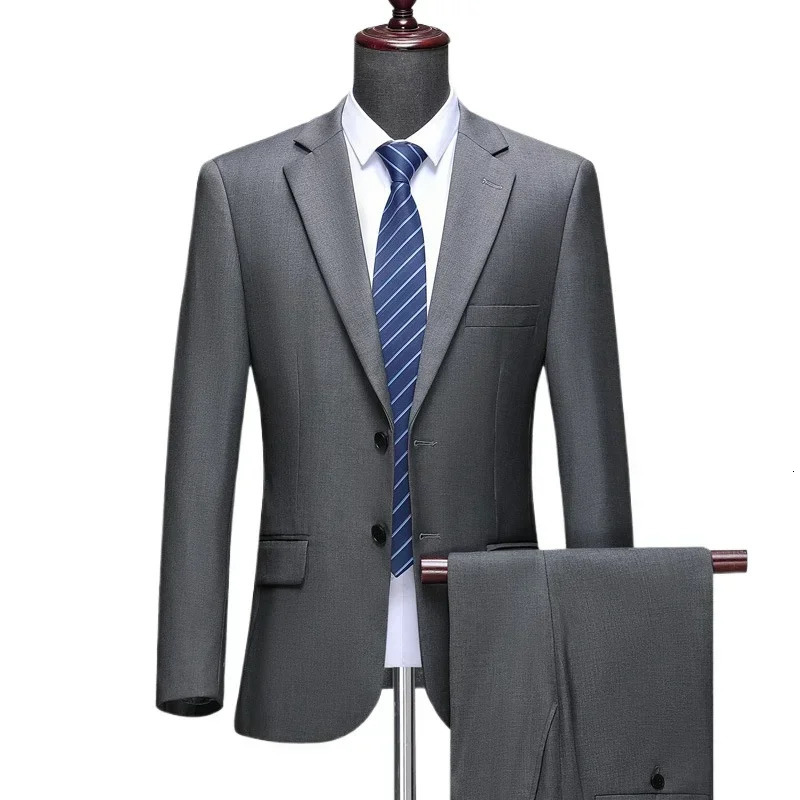 Suit S-8XL Blazer Trousers Mens Fashion Business Plus Size Gentlemans Casual Shirt for Work Slim-fit Wedding Formal Suit250724