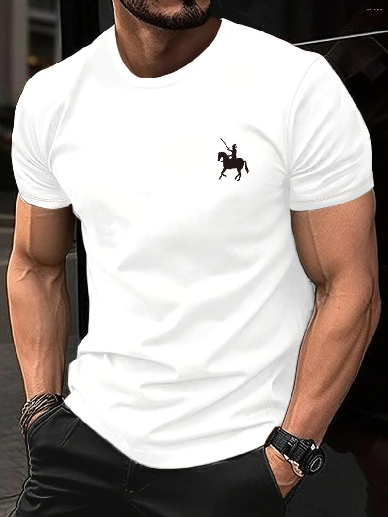 Men's T Shirts Summer 100 Cotton Fashionable Casual Loose Sports Knight Pattern Printed Round Neck Short Sleeved T-shirt Top Pro Choice