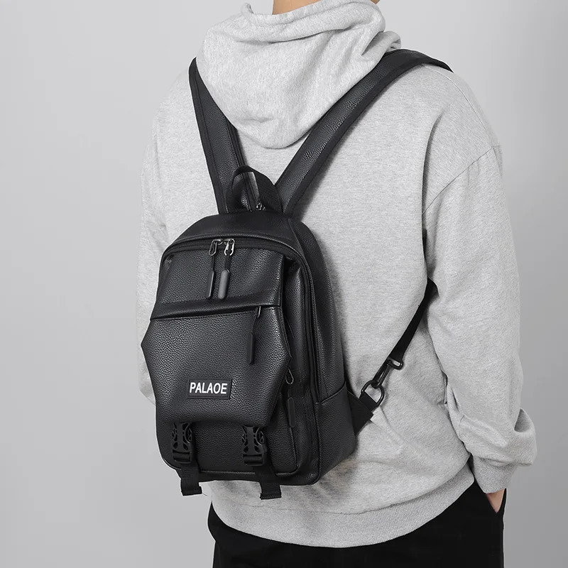 Mini Mens Backpack Fashion Small Man Multifunction Chest Bag Schoolbag Travel Backpacks Male Rucksack Pu Leather Bagpack 250728