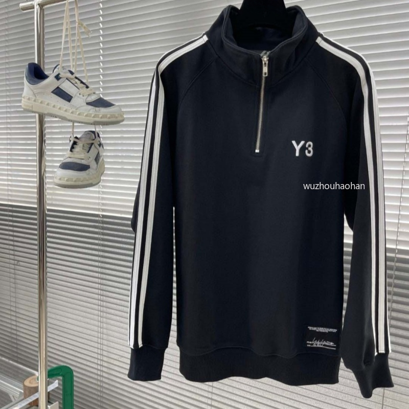 Men Sweaters Autumn Y3 Loose Leisure Sports Pullover Half Zipper Sweater Y1289