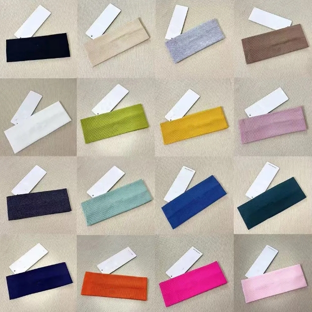 Solid color headband knitted wide edge elastic headband yoga exercise headband-image-841006753