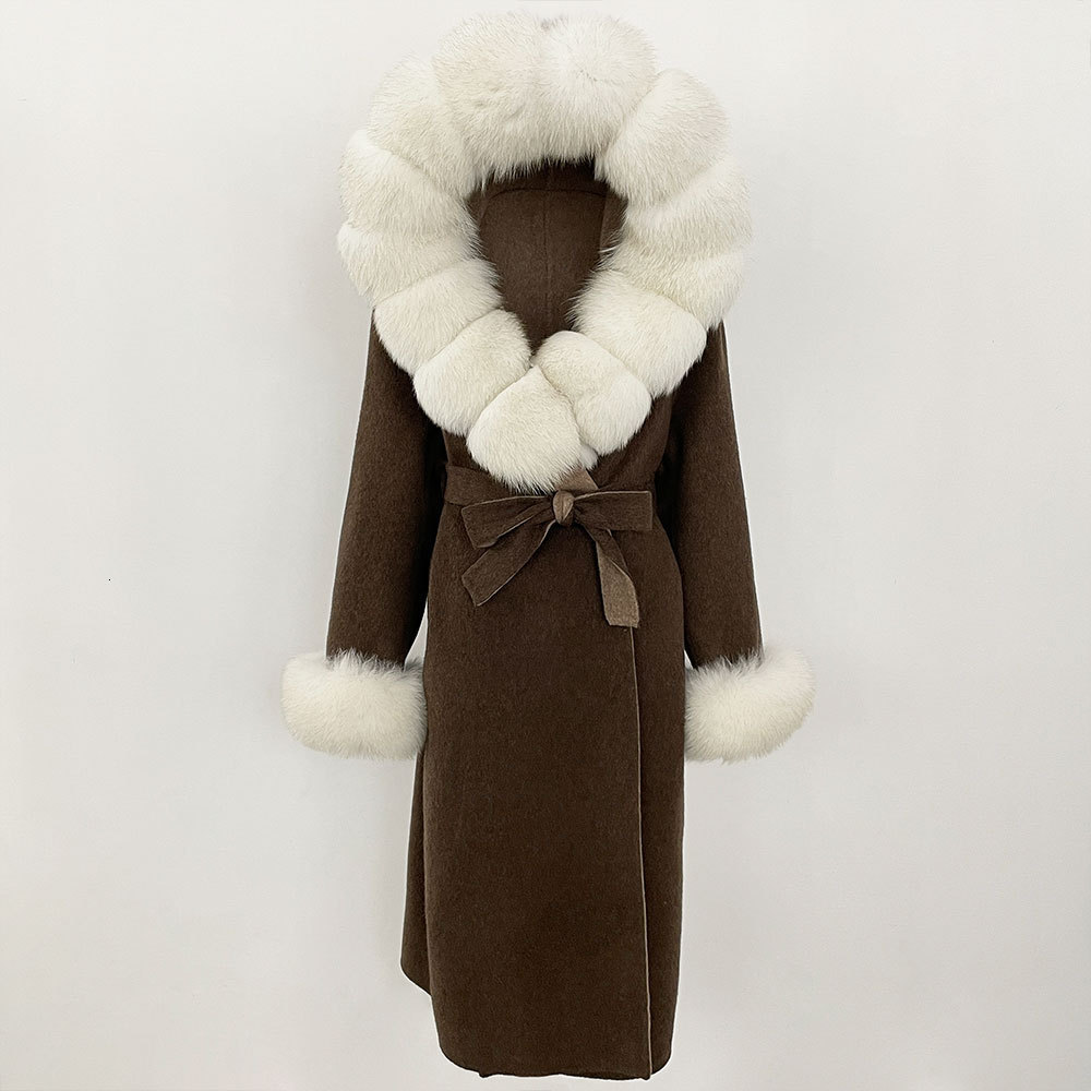 Autumn Winter French Hepburn Style Black Woolen Womens High-End Waist-Cinching Long Woolen Coat for Women250730
