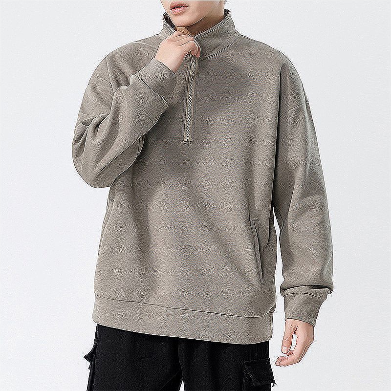 57 Turtleneck Sweatshirt for Men Winter Thickened Loose Trendy Solid
