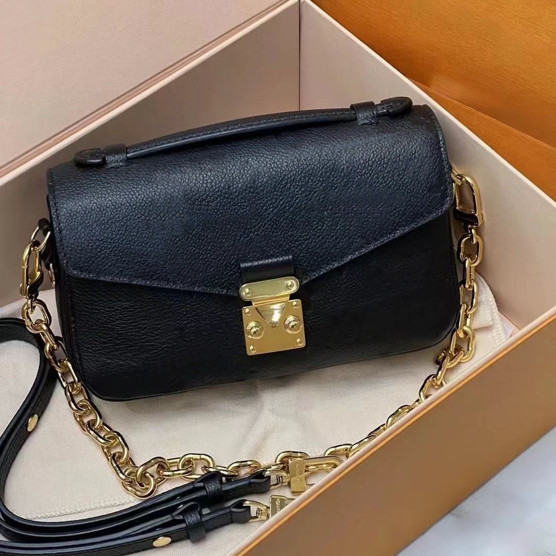 Top Designer bags Mini Messenger bag Womens CrossBody black Embossed Leather Chain Shoulder Bag Purses High Quality