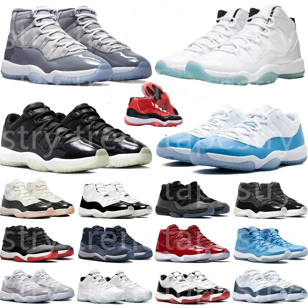 Men sneakers Diffused Blue 11 Cherry 11s Basketball Shoes Igloo Space Jam Low Bred Red Velvet Midnight Navy Cool Grey Gamma Blue UNC Metallic Silver