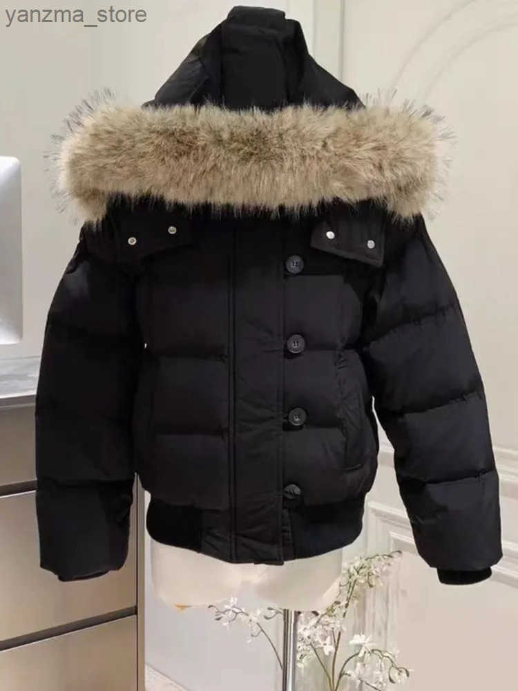 Autumn Winter Fur Hooded Jacket Women Outerwear Thick Dowon Cotton Padded Slim Short Parkas Female Cropped Puffer Bubble Coat L250730