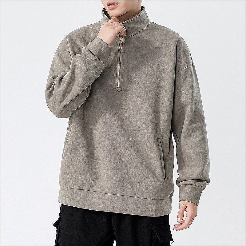 53 Turtleneck Sweatshirt for Men Winter Thickened Loose Trendy Solid