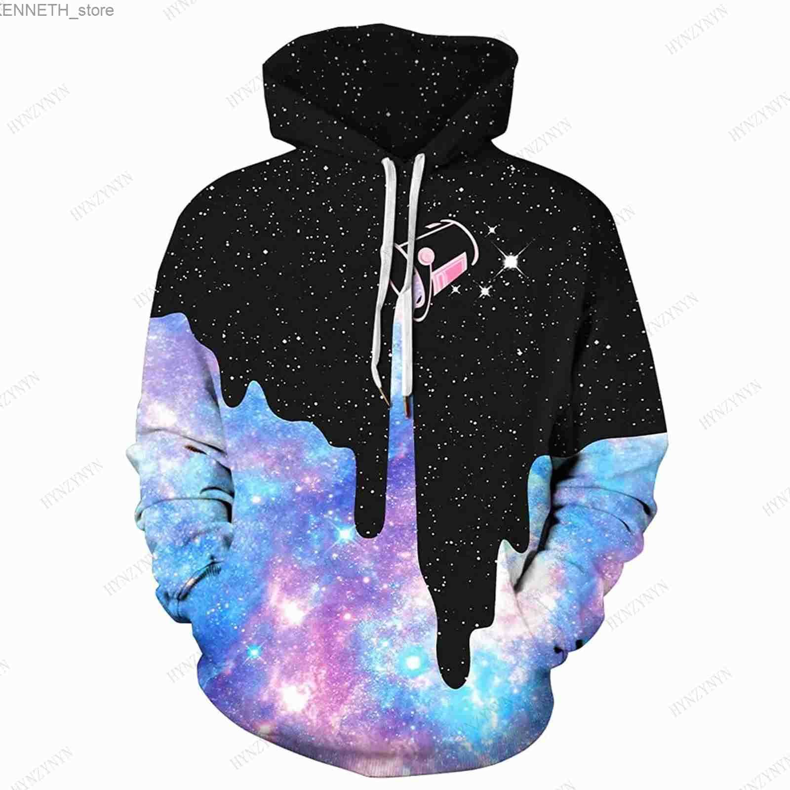 Unisex Galaxy Pattern Super Cool Fathion Novelty Hoodies 2024 New Arrival Fathion Pullover Sweatshirt Oversized Loose Tops Men S250730