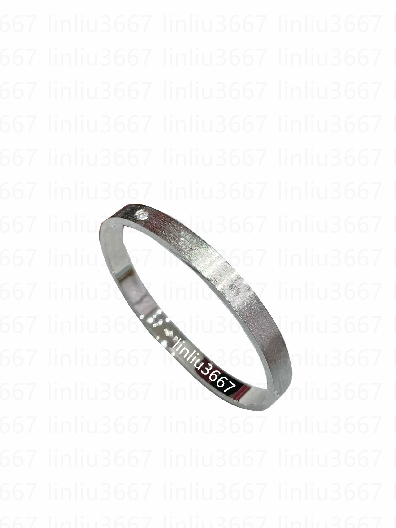 Ladies' Designer bracelet With 4 Diamonds Thick 18k silver bracelets for man with box Brushed texture gift bracelet top V-gold bracelet Open St