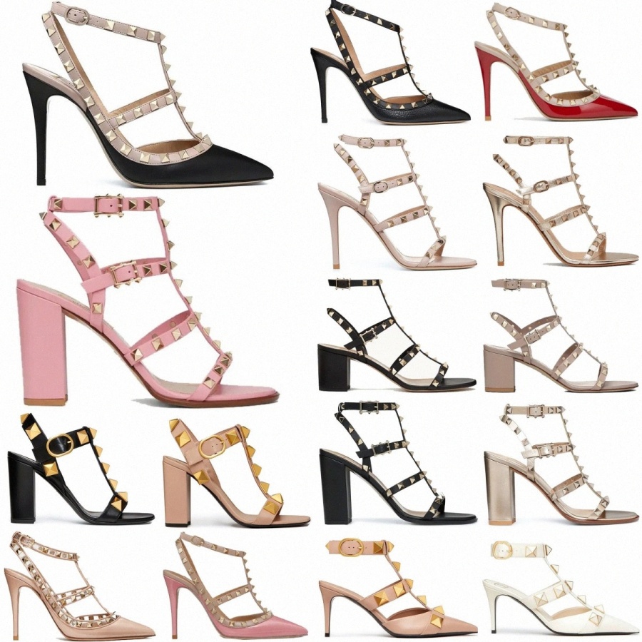 Sandales de luxe pour femmes, talons hauts, chaussures habillées, talon rock, plate-forme chaton, blanc, argent, rivets en cuir, peep-toes, célèb