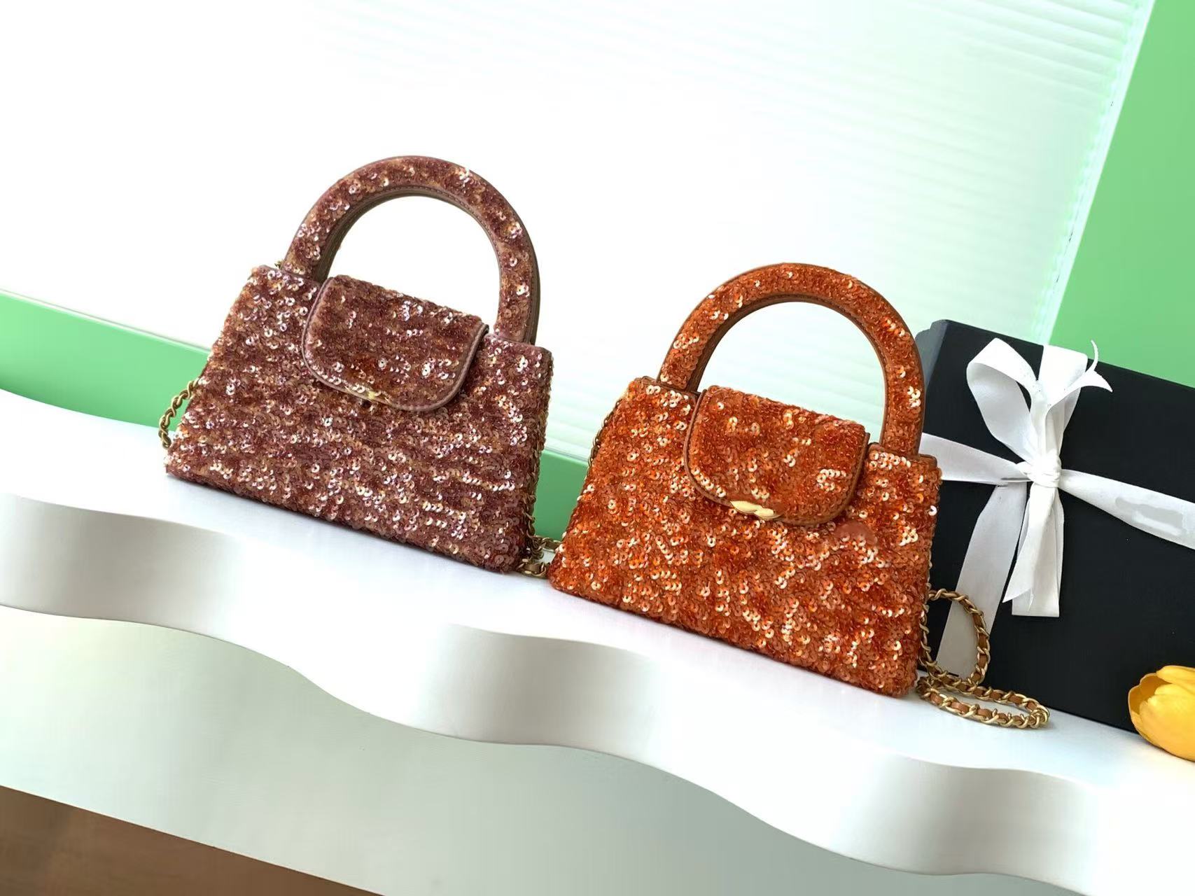 Luxury bag designer bag top-quality genuine leather handle bag shoulder bag crossbody bag handbag mini size gold silver with box