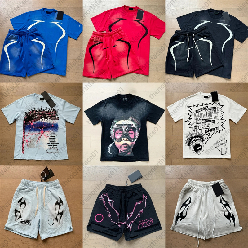 High Quality Designer T-shirt Pattern Short Sleeve Mens T-shirt Designer Short Sleeve New Womens Washed Street Casual T-shirt Set Mens Shorts