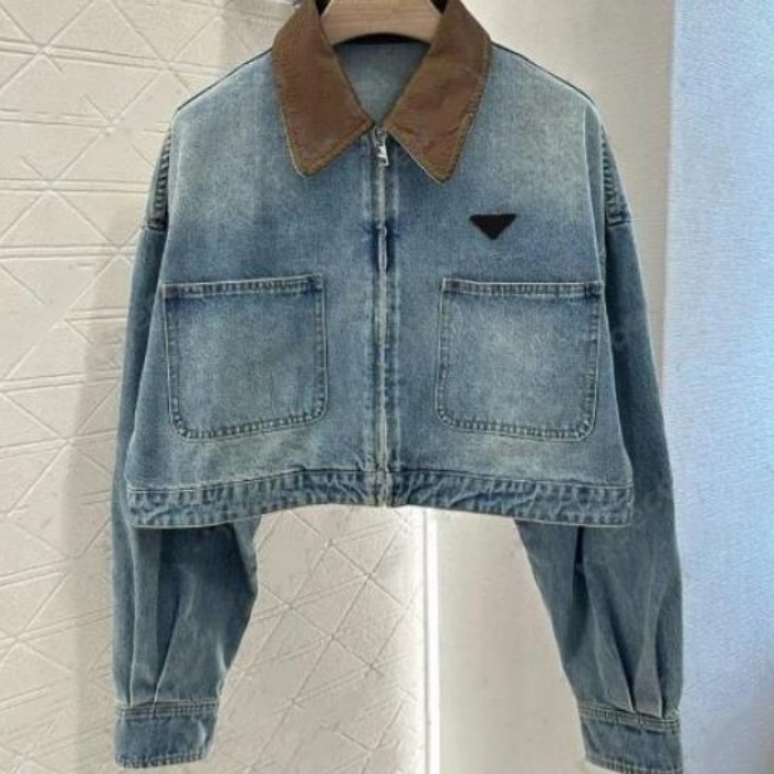 Fashion Luxury Women Autumn Jackets Fashion Denim Coat Designer Womens Button Letters Coat Woman Designer Jackets Jeans Socialite Cargo Denim Short