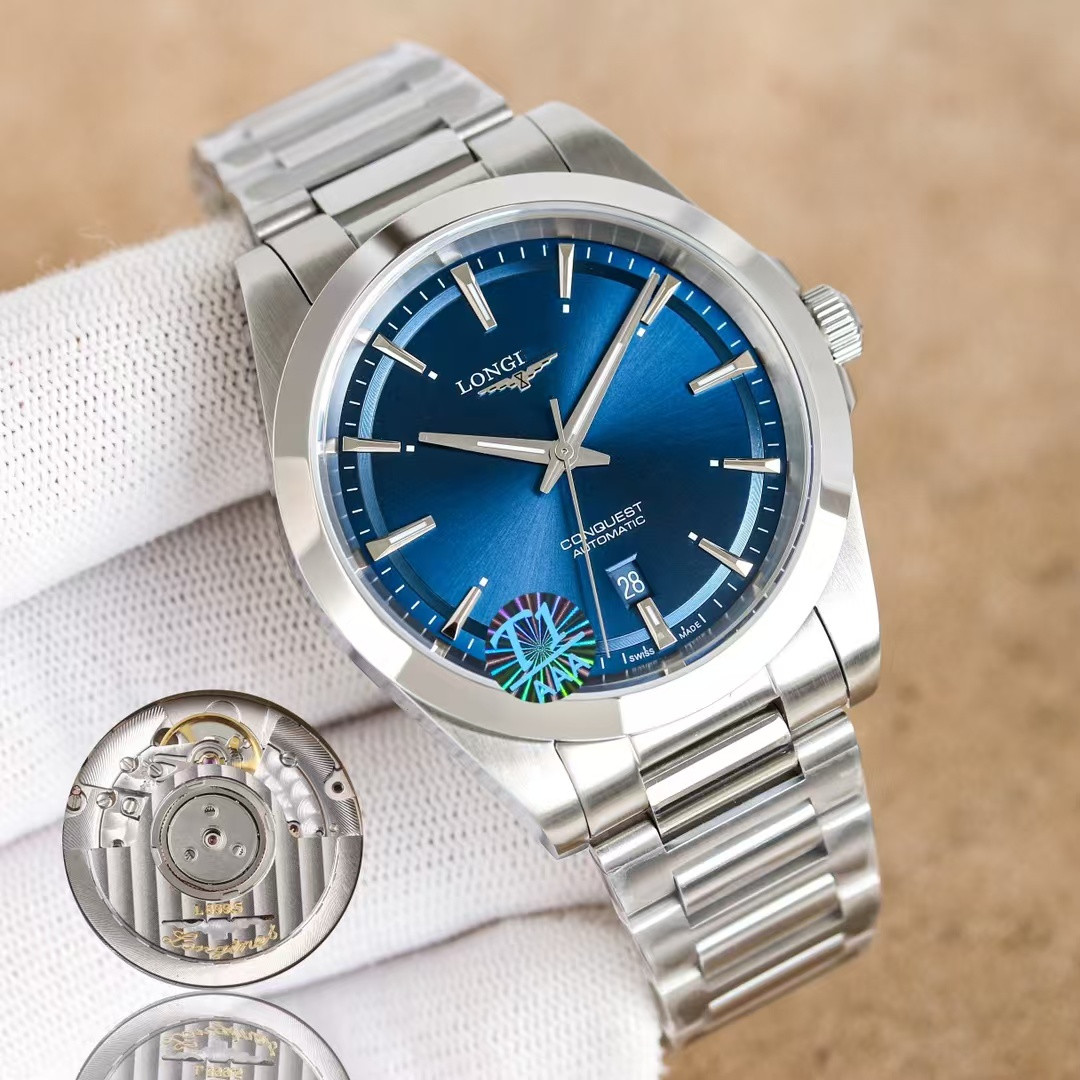 JASON007 High quality Long ines Concas Elantra Series 41MM Business Sports Mens Watch Stainless Steel Strap Sapphire Mirror Luminous Men's Watc