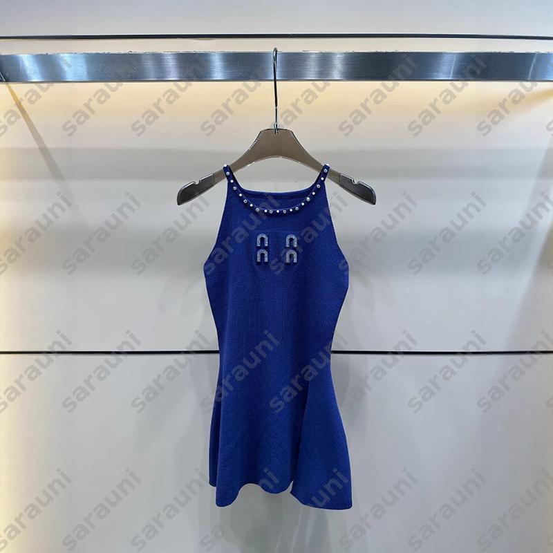 Summer Womens Knitted Long Dress Elegant Office Vest Folding Dress Fashionable Summer Item Suitable For Daily Wear