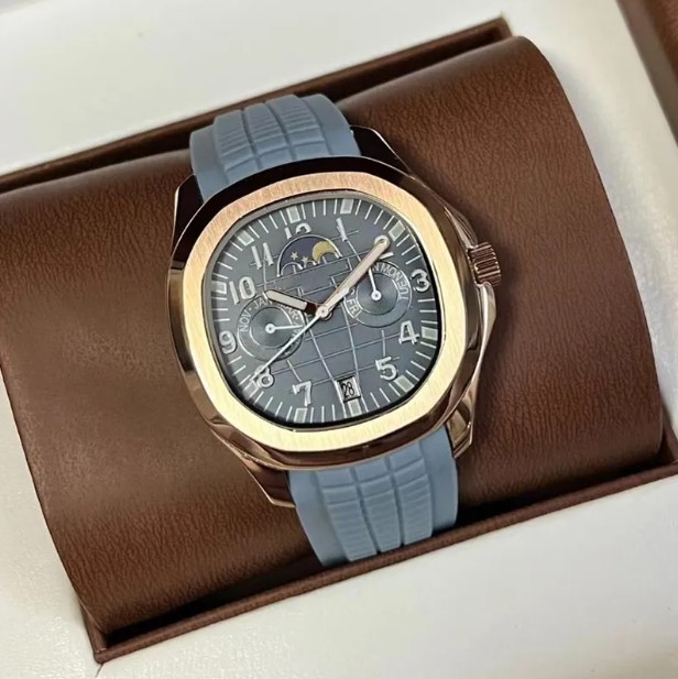 Luxury and fashionable men's designer 40mm automatic mechanical movement watch 904L stainless steel swimming moon like immovable sapphire fa