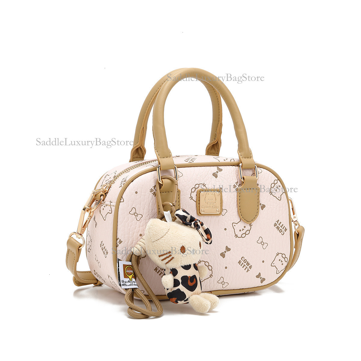 Cute Animal Print Women's Handbag Free Shipping Designer New Fashionable Bowling Bag Casual Versatile Shoulder Crossbody Bag Phone Bag