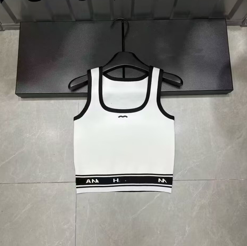 high-quality vintage Women's Tanks Camis stripes Knitted vest sleeveless sweater tank top