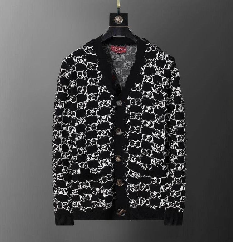 2025G High quality Designer Men's cashmere woolen cardigans sweaters Autumn Winter printed genuine knitted V-neck Sweater Slim Fit Knit Persona