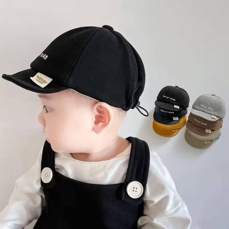 Solid Color Baby Baseball Cap Simple Letter Infant Peaked Hat Spring Autumn Adjustable Soft-brim Toddler Boy Girl Sun Hats ddmyshoesvip