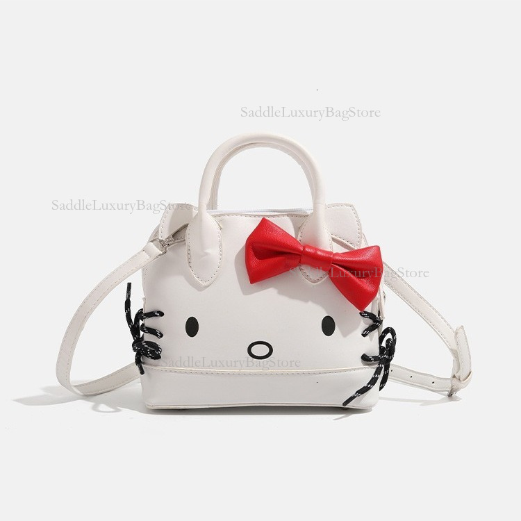 Free Shipping Designer Cute Cartoon Cat Shaped Women's Shoulder Bag New Fashionable And Simple White Shell Bag Soft Leather Crossbody Bag Phone