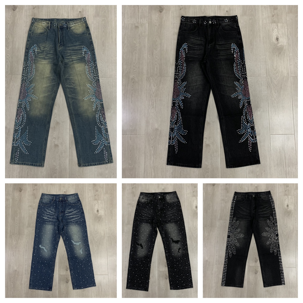 designer jeans casual Ripped Biker Slim Straight men's jeans denim jeans Stacked Skinny jeans Trendy Brand Retro Pants DY