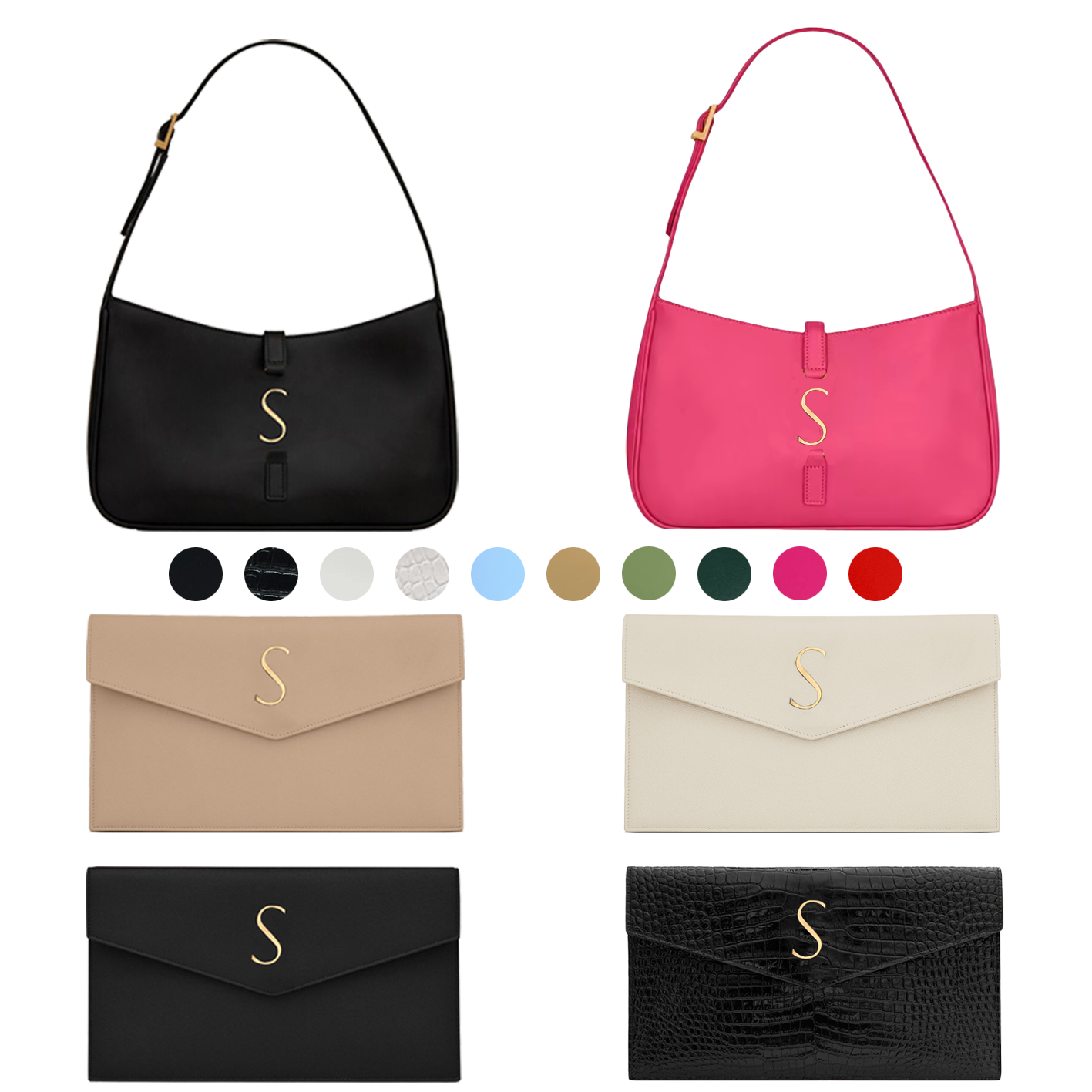 Crocodile Designer bag Womens handbag envelope Evening bag UPTOWN grain embossed leather clutch Bags Luxury Shoulder crossbody Underarm fashion bag