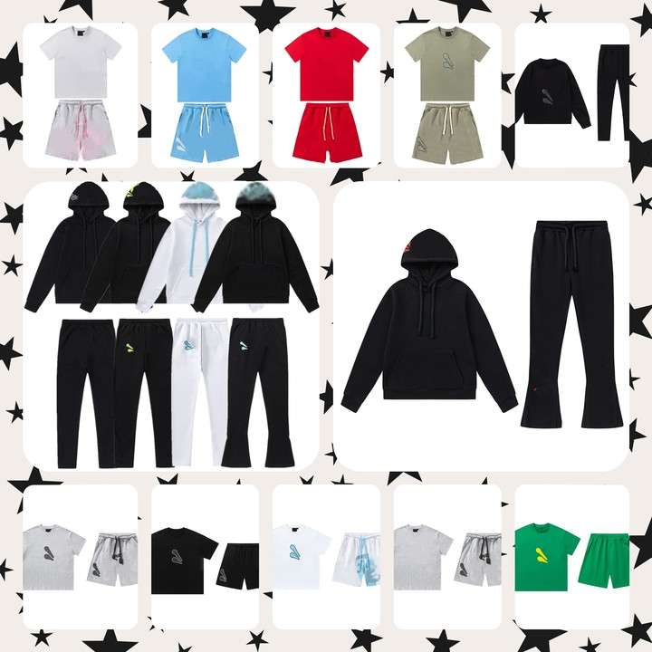 Designer men's Y2K hooded sweatshirt loose sports pants T-shirt tracksuit casual American printed sweatshirt couple casual set men's hip-h