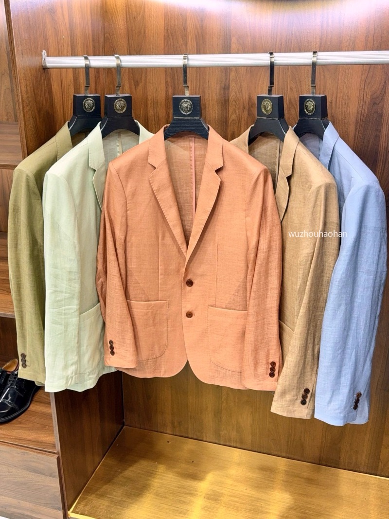 Men Blazers High-end 100% Linen Business Casual Suit Coats L1289