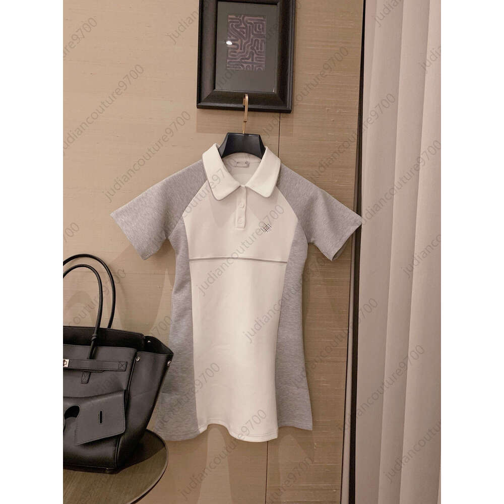 Womens Polo Dress Colorblock Summer Dress Designer Clothes Casual Elegant Contrast Trim Button Short Sleeve Slim Fit Dresses For Woman