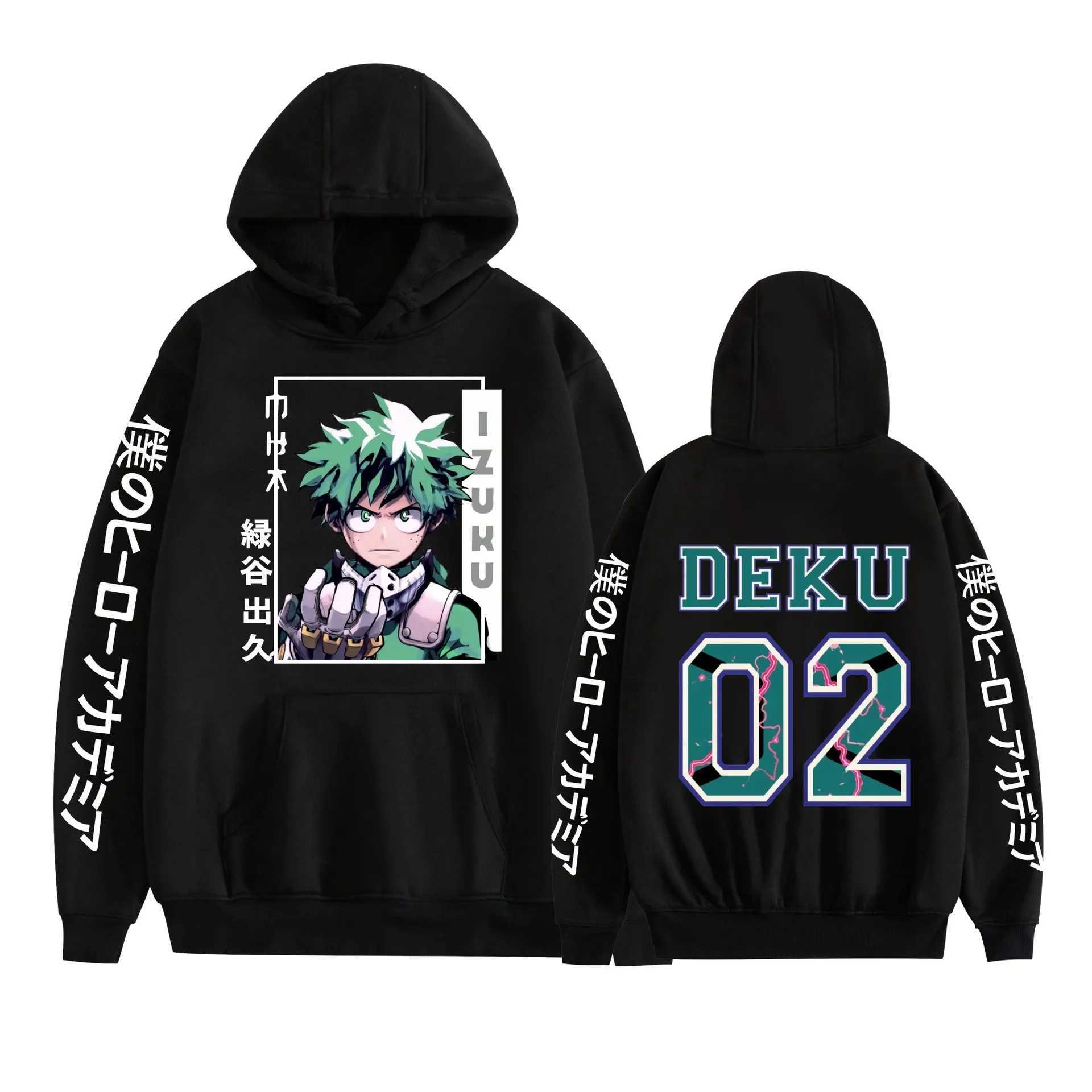 My Hero Academia Anime IZUKU MIOORIYA Print Autumn and Winter Mens High Quty Casual Comfortable Strt Hooded Sweatshirt T250730