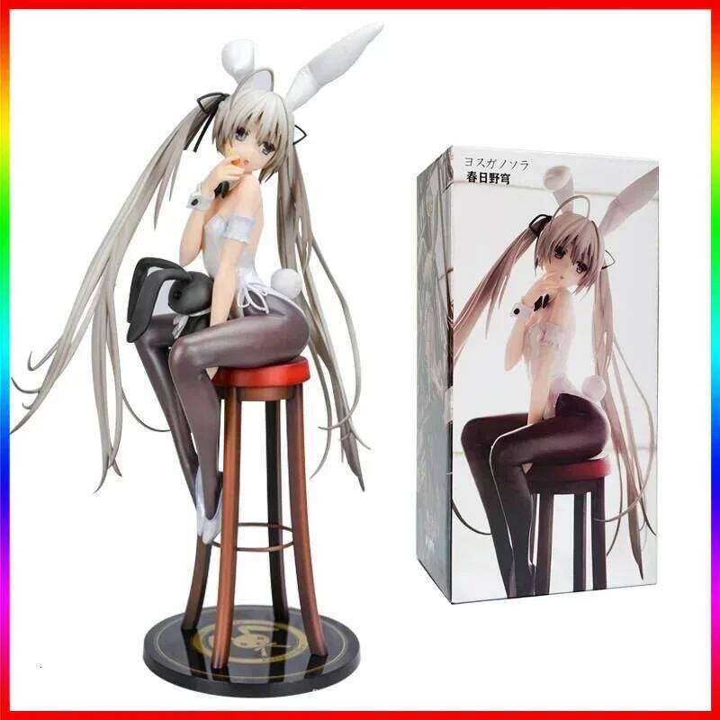 Anime Kasugano Sora Rabbit Girl Black Silk Sexy Model Toy Gift 17CM Action Figure Doll Collectible Pressing Instant-image-1068966693