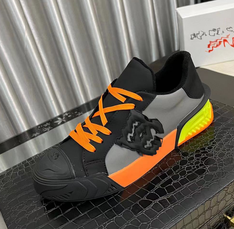 Designer Brand Athletic Casual Shoes 2025 New Fashions Color Blocking Genuine leather Lace Up Flats Womens shoes Mens Shoes