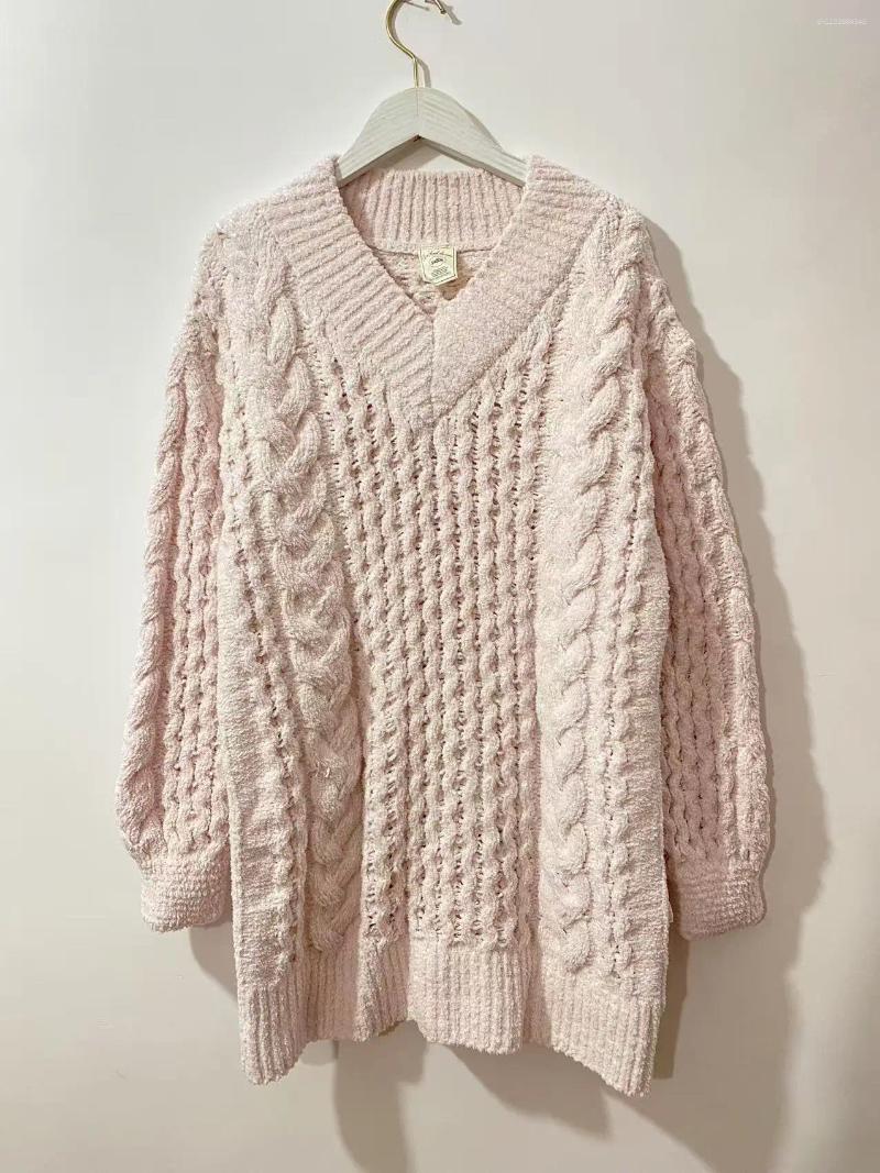 Women's Sweaters Japan Original Thick V Collar Knitted Sweater Dress