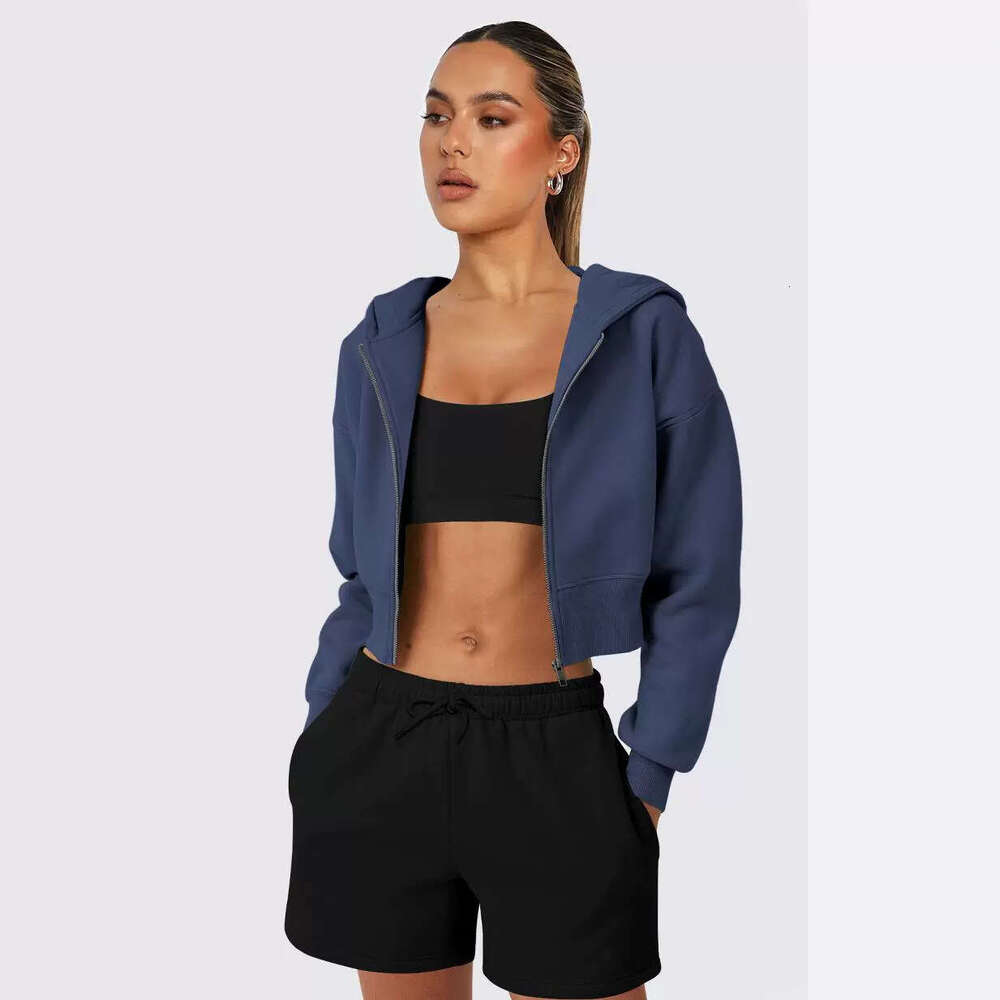 New Y2K Style Fleece Zipper Hooded Sweatshirt Long Sleeve Casual Jacket Women's Top