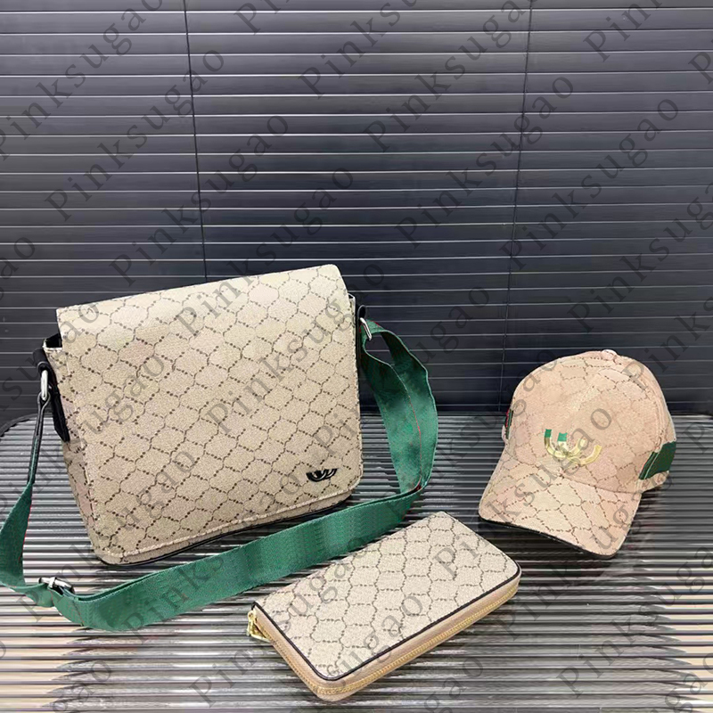 Women designer luxury shoulder bag crossbody bag handbag with wallet hat fashion high quality large capacity genuine leather shopping bag 3pcs/set W