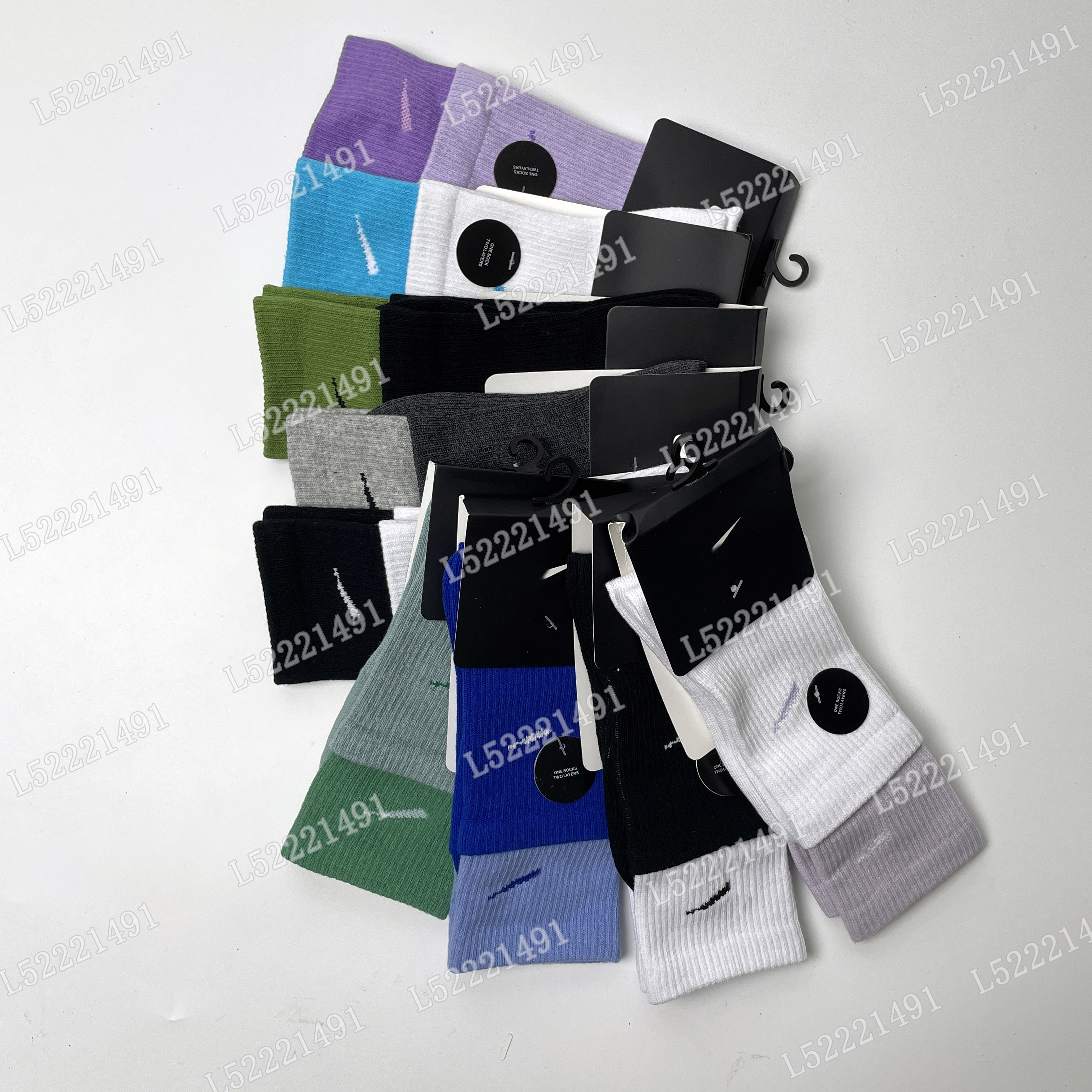 5 paires de chaussettes montantes tendance dopamine homme femme coton pur double épaisseur à empiècements sport